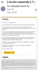 Amazon correos phishing